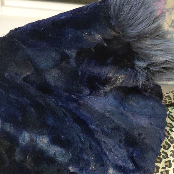 Oscar de la Renta Navy Mink and Fox Collar Cape - Picture 2 of 13